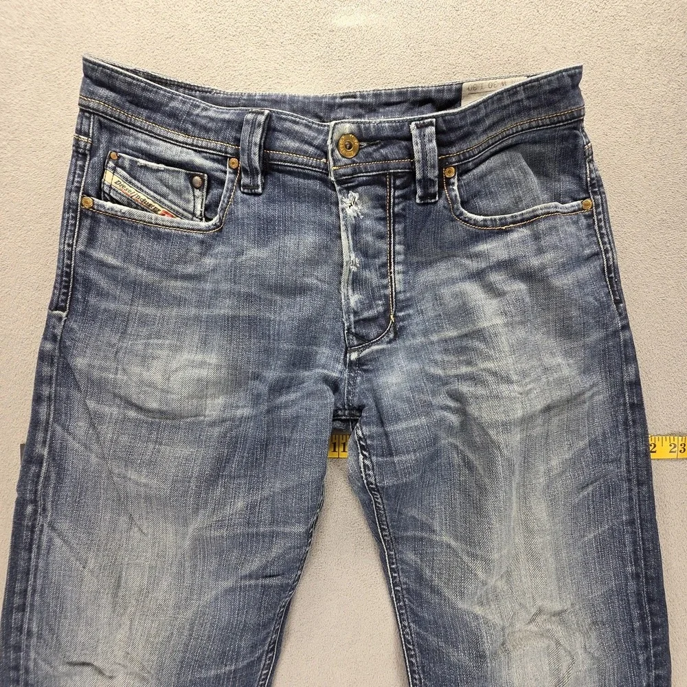 Diesel Jeans Mens 30x30 Blue Larkee Regular Straight Stretch Button Fly 008B2